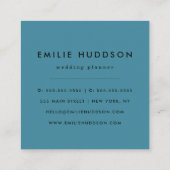 Luipaard afdrukken, luipspuiten, blauwe luipaard vierkante visitekaartje (Achterkant)