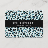 Luipaard afdrukken, luipspuiten, blauwe luipaard visitekaartje (Voorkant)