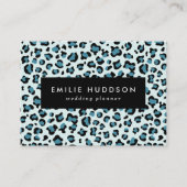 Luipaard afdrukken, luipspuiten, blauwe luipaard visitekaartje (Voorkant)