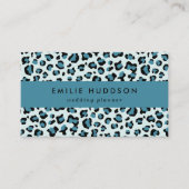 Luipaard afdrukken, luipspuiten, blauwe luipaard visitekaartje (Voorkant)