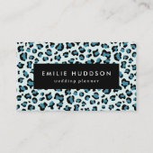 Luipaard afdrukken, luipspuiten, blauwe luipaard visitekaartje (Voorkant)