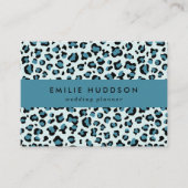 Luipaard afdrukken, luipspuiten, blauwe luipaard visitekaartje (Voorkant)
