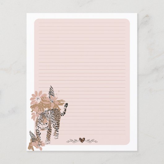 Luipaard afdrukken, Oerwoud schrijven papier, dier (Voorkant)