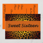 Luipaard afdrukken, Oranje en zwart, zestien Kaart (Voorkant / Achterkant)