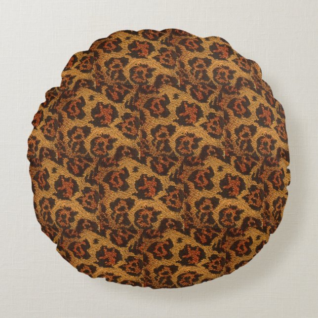  luipaard afdrukken rond kussen (Voorkant)