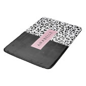 Luipaard afdrukken, spuiten, zwart en wit, Jouw na Badmat (Gekanteld)