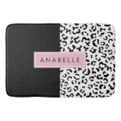 Luipaard afdrukken, spuiten, zwart en wit, Jouw na Badmat (Voorkant)
