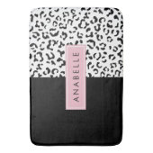 Luipaard afdrukken, spuiten, zwart en wit, Jouw na Badmat (Voorkant Verticaal)