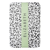 Luipaard afdrukken, spuiten, zwart en wit, Jouw na Badmat (Voorkant Verticaal)