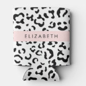 Luipaard afdrukken, spuiten, zwart en wit, Jouw na Blikjeskoeler (Achterkant)
