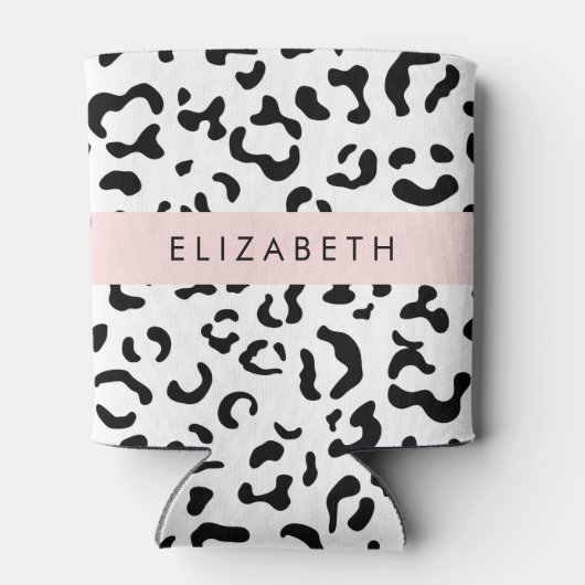 Luipaard afdrukken, spuiten, zwart en wit, Jouw na Blikjeskoeler (Achterkant)