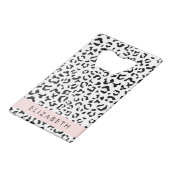 Luipaard afdrukken, spuiten, zwart en wit, Jouw na Creditkaart Flessenopener (Voorkant Gekanteld)