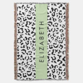 Luipaard afdrukken, spuiten, zwart en wit, Jouw na Deken (Voorkant Verticaal)