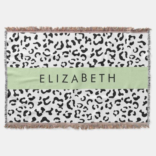 Luipaard afdrukken, spuiten, zwart en wit, Jouw na Deken (Voorkant)