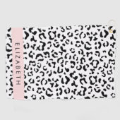 Luipaard afdrukken, spuiten, zwart en wit, Jouw na Golfhanddoek (Horizontaal)