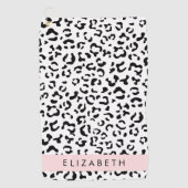Luipaard afdrukken, spuiten, zwart en wit, Jouw na Golfhanddoek (Voorkant)