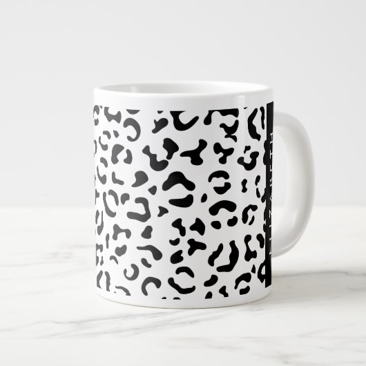 Luipaard afdrukken, spuiten, zwart en wit, Jouw na Grote Koffiekop (Voorkant rechts)