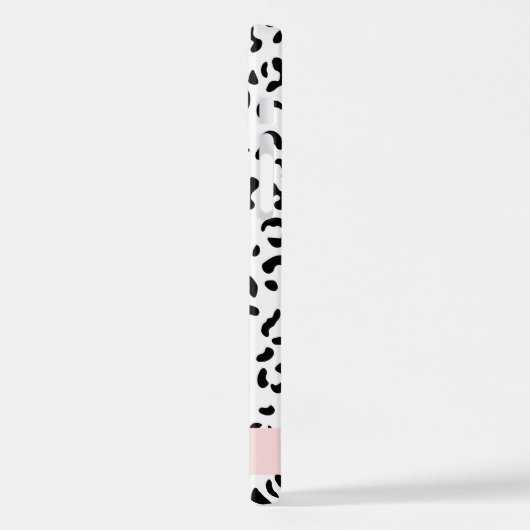 Luipaard afdrukken, spuiten, zwart en wit, Jouw na iPhone Hoesje (Linkerkant)