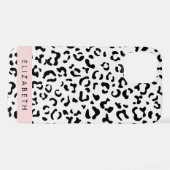 Luipaard afdrukken, spuiten, zwart en wit, Jouw na iPhone Hoesje (Achterkant horizontaal)