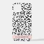 Luipaard afdrukken, spuiten, zwart en wit, Jouw na iPhone Hoesje (Achterkant)