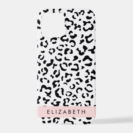 Luipaard afdrukken, spuiten, zwart en wit, Jouw na iPhone Hoesje (Achterkant)