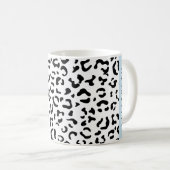 Luipaard afdrukken, spuiten, zwart en wit, Jouw na Koffiemok (Voorkant rechts)
