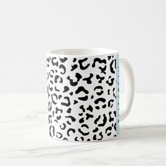 Luipaard afdrukken, spuiten, zwart en wit, Jouw na Koffiemok (Voorkant rechts)