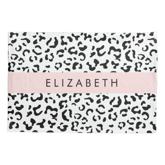 Luipaard afdrukken, spuiten, zwart en wit, Jouw na Kussensloop (Achterkant)