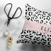 Luipaard afdrukken, spuiten, zwart en wit, Jouw na Kussensloop