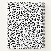 Luipaard afdrukken, spuiten, zwart en wit, Jouw na Notitieboek (Achterkant)