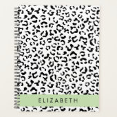 Luipaard afdrukken, spuiten, zwart en wit, Jouw na Planner (Voorkant)