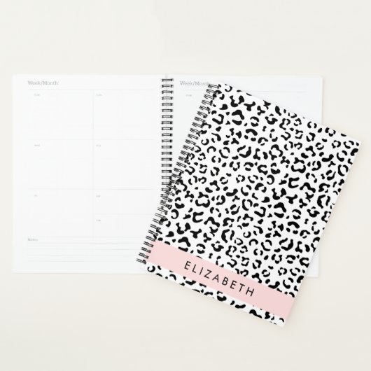 Luipaard afdrukken, spuiten, zwart en wit, Jouw na Planner (Display)