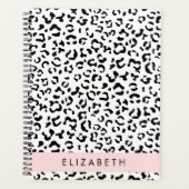Luipaard afdrukken, spuiten, zwart en wit, Jouw na Planner (Voorkant)