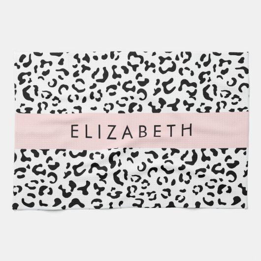 Luipaard afdrukken, spuiten, zwart en wit, Jouw na Theedoek (Horizontaal)