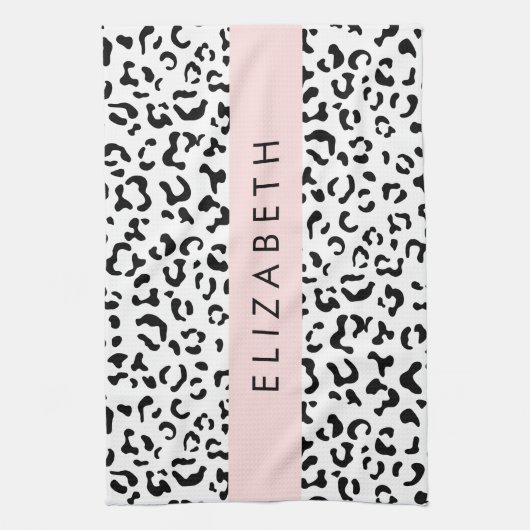 Luipaard afdrukken, spuiten, zwart en wit, Jouw na Theedoek (Verticaal)