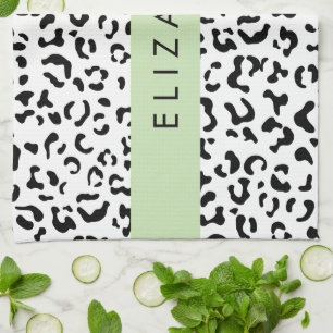 Luipaard afdrukken, spuiten, zwart en wit, Jouw na Theedoek