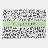 Luipaard afdrukken, spuiten, zwart en wit, Jouw na Theedoek (Horizontaal)