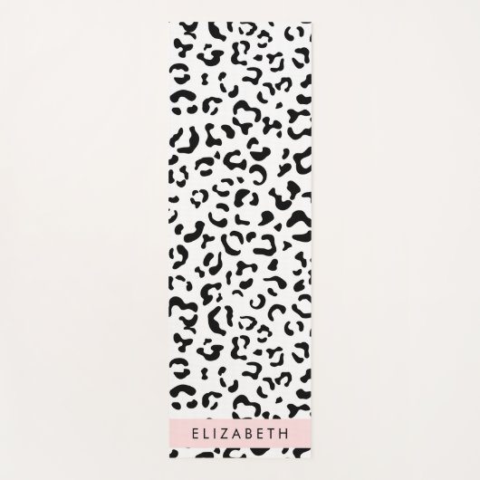 Luipaard afdrukken, spuiten, zwart en wit, Jouw na Yogamat (Voorkant)