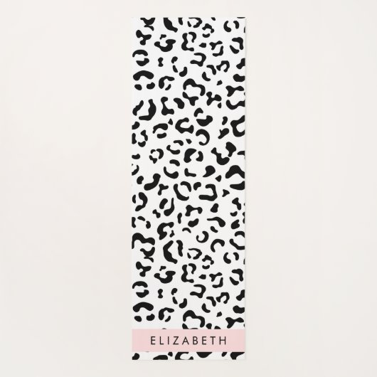 Luipaard afdrukken, spuiten, zwart en wit, Jouw na Yogamat (Achterkant)