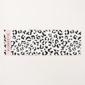 Luipaard afdrukken, spuiten, zwart en wit, Jouw na Yogamat (Voorkant (horizontaal))