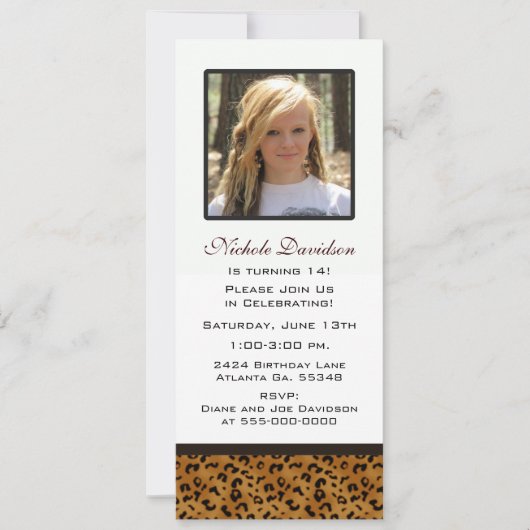 Luipaard afdrukken: Uitnodiging van de afbeelding (Voorkant)