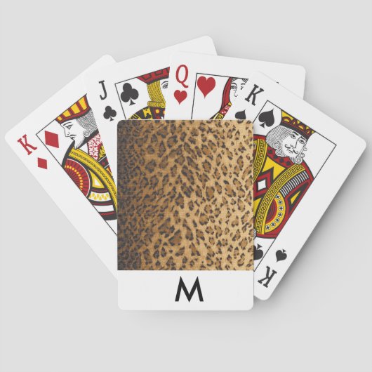 Luipaard Afdrukmonogram M initialen Spelkaarten Speelkaarten (Achterkant)