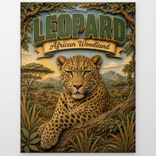 Luipaard Afrikaans bosland POPCUT Briefkaart