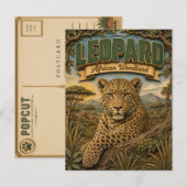 Luipaard Afrikaans bosland POPCUT Briefkaart (Voorkant / Achterkant)