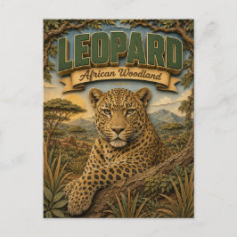 Luipaard Afrikaans bosland POPCUT Briefkaart