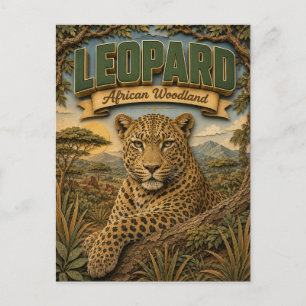 Luipaard Afrikaans bosland POPCUT Briefkaart