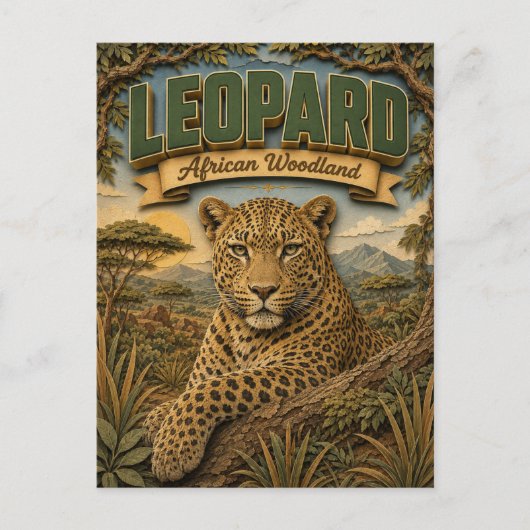 Luipaard Afrikaans bosland POPCUT Briefkaart (Voorkant)