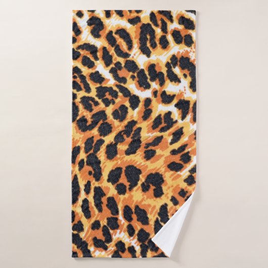 luipaard als achtergrondse luipaard, patroon, druk badhanddoek (Badhanddoek)