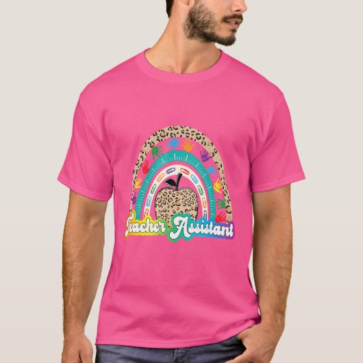 Luipaard Appel Regenboog Leraar Assistent Leven Te T-shirt (Voorkant)