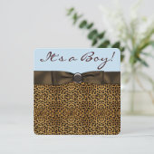 Luipaard Baby Jongens Shower Kaart (Staand voorkant)